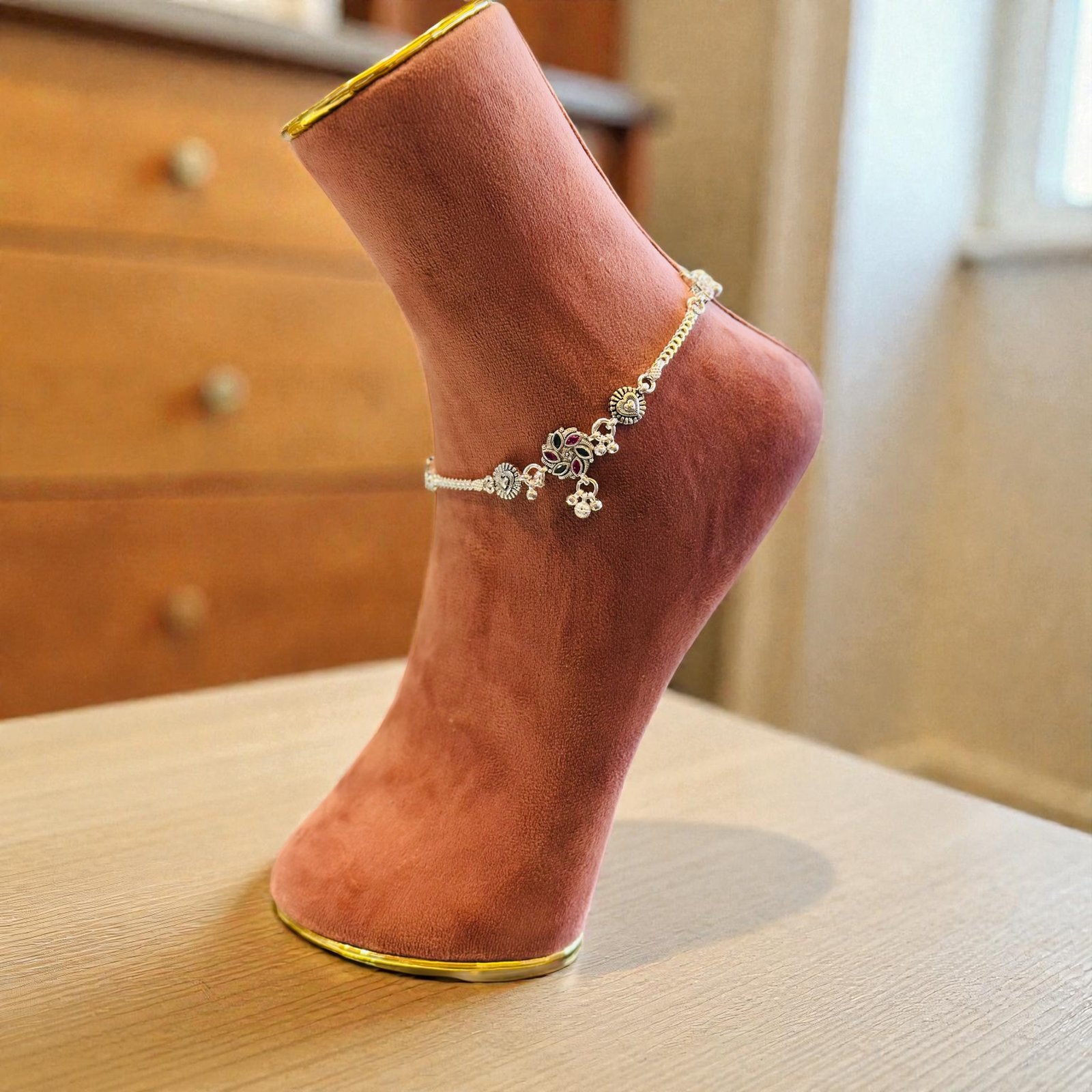 Ethereal Shine Silver Anklet